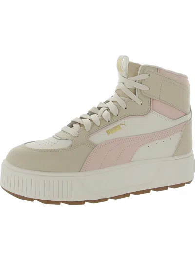 Puma Karmen Rebelle Womens High Top Sneaker Lace-up Front Closure Casual And Fashion Sneakers In Beige