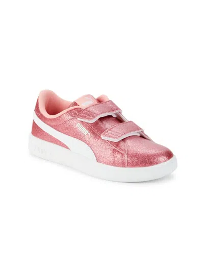 Puma Kid's Smash 3.0 Glitz Glam Sneakers In Pink