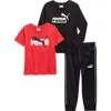 Puma Kids' 3-piece T-shirt & Joggers Set In Multi