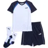 Puma Kids' 3-piece T-shirt, Shorts & Socks Set In White Traditional