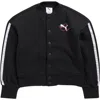 Puma Kids' Bow Society Fleece Bomber Jacket In Black