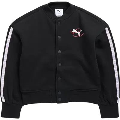 Puma Kids' Bow Society Fleece Bomber Jacket In Black