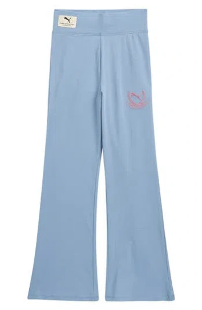 Puma Kids' Class Stretch Cotton Flared Leggings In Blue