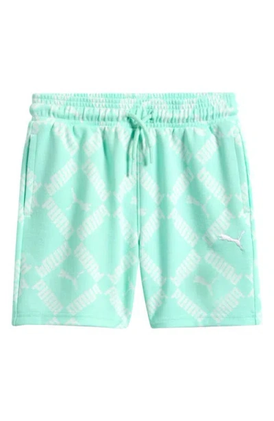 Puma Kids' Club Pack Logo Print Shorts In Green