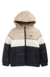 Puma Kids' Colorblock Water Resistant Puffer Jacket In Multi