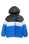 Puma Kids' Colorblock Water Resistant Puffer Jacket In Multi