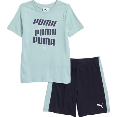 Puma Kids' Cotton Jersey Graphic T-shirt & Shorts Set