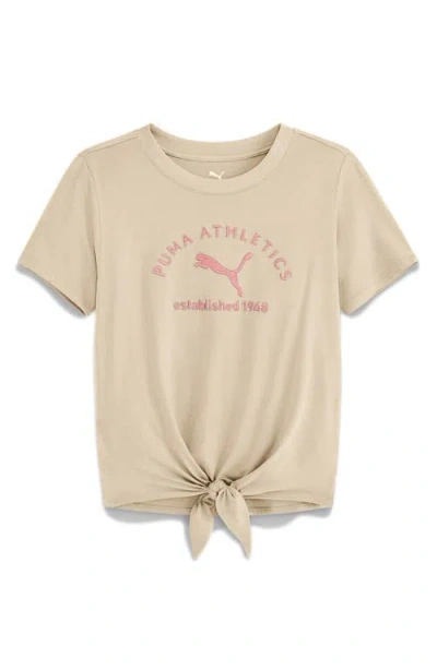 Puma Kids' Embroidered Tie Hem T-shirt In Multi