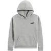 Puma Kids' Essential Basics Fleece Pullover Hoodie In Gray