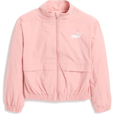 Puma Kids' Essential Basics Ripstop Jacket In Pink/brown