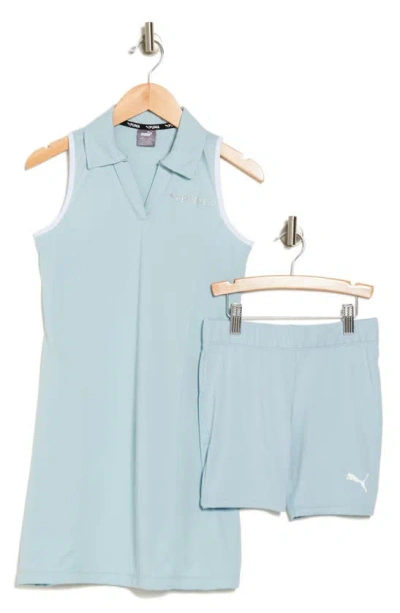 Puma Kids' Essentials Drycell Dress & Shorts Set In Turquoise Aqua