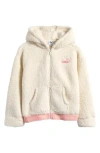 Puma Kids' Faux Shearling Zip Hoodie In Animal Print