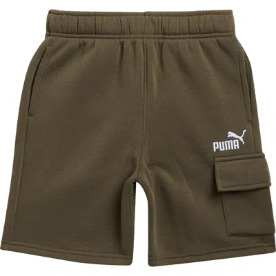 Puma Kids' Fleece Cargo Shorts In Green