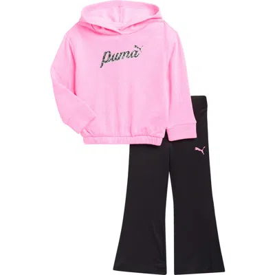 Puma Kids' Fleece Hoodie & Flared Leggings Set In Multi