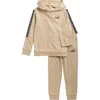 Puma Kids' Fleece Hoodie & Joggers Set In Neutral