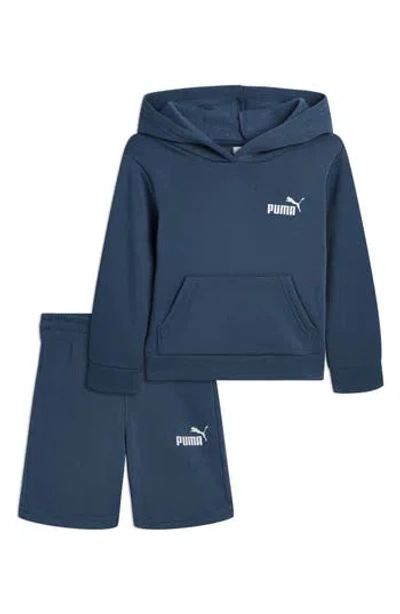 Puma Kids' Fleece Hoodie & Shorts Set In Green