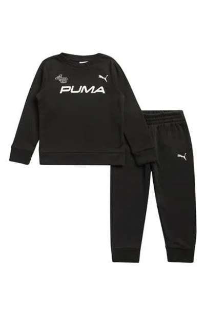 Puma Kids' Fleece Sweatshirt & Joggers Set In Black