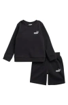 Puma Kids' Fleece Sweatshirt & Shorts In Black