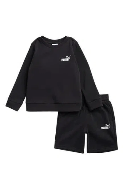 Puma Kids' Fleece Sweatshirt & Shorts In Black