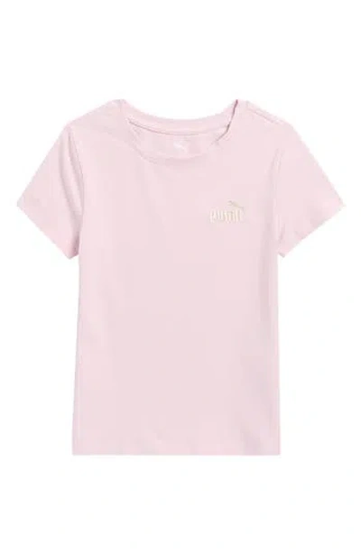 Puma Kids' Foundations Stretch Cotton T-shirt In Pink/grey