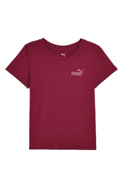 Puma Kids' Foundations Stretch Cotton T-shirt In Brown