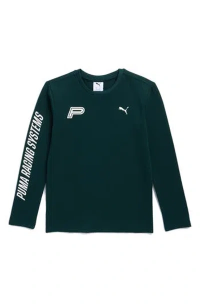 Puma Kids' Future Archive Waffle Knit Top In Green