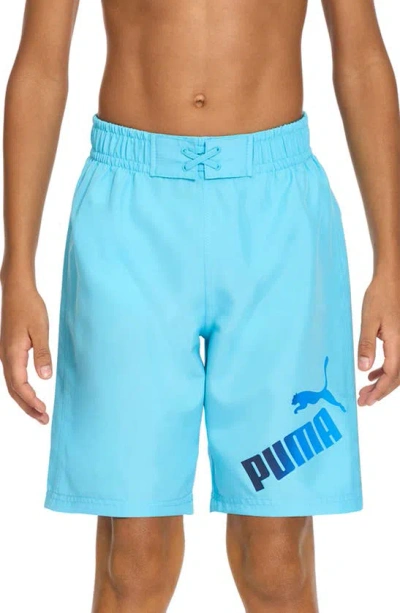 Puma Kids' Gradient Logo Swim Trunks In Blue