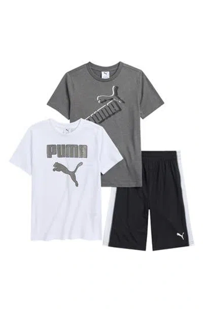 Puma Kids' Graphic T-shirt & Shorts 3-piece Set In White Traditional
