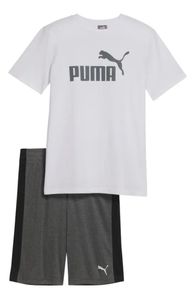 Puma Kids' Graphic T-shirt & Shorts Set In White Traditional