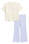 Puma Kids' Graphic T-shirt & Wide Leg Leggings Set In Tan Combo