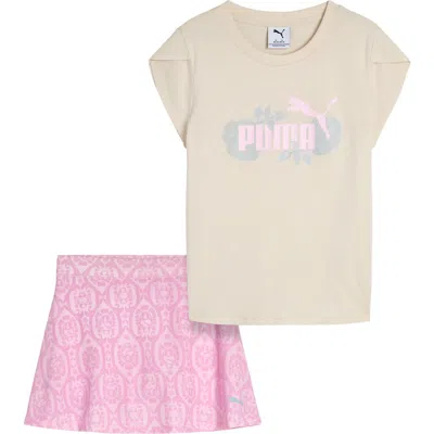 Puma Kids' Graphic Tee & Skort Set In Brown