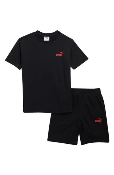 Puma Kids' Graphic T-shirt & Shorts Set In Black