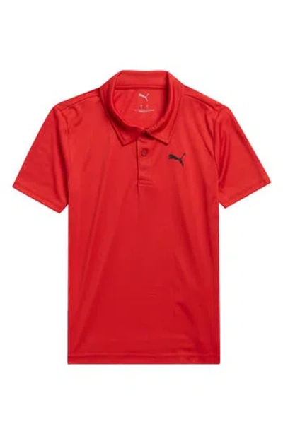 Puma Kids' House Of Graphics Performance Polo In Red