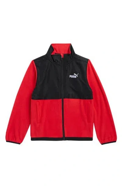 PUMA PUMA KIDS' LAYERING MICRO FLEECE ZIP-UP JACKET
