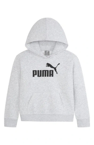 Puma Kids' Logo Fleece Hoodie In Gray