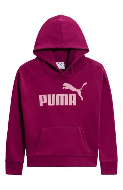 Puma Kids' Logo Fleece Hoodie In Red