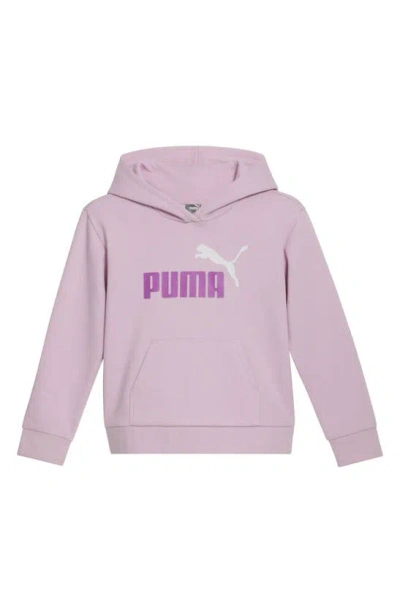 Puma Kids' Logo Fleece Hoodie In Purple/ White