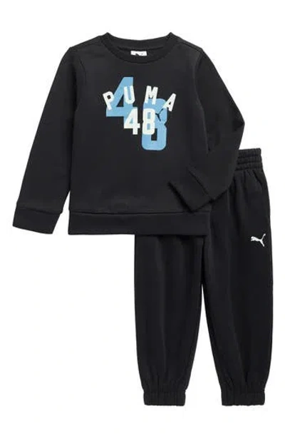 Puma Babies'  Kids' Logo Fleece Pullover & Joggers Set In Black