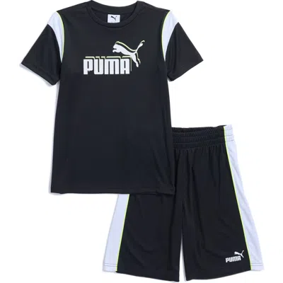Puma Kids' Logo Graphic T-shirt & Shorts Set In Black
