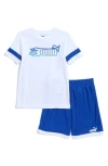 Puma Graphic T-shirt & Shorts Set In White Traditional