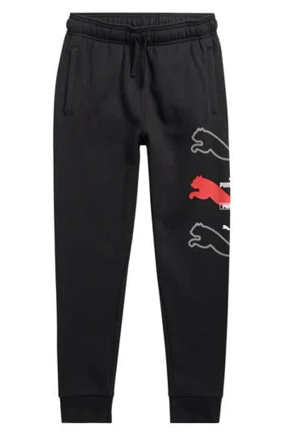 Puma Kids' Logo Lab Fleece Joggers In Black