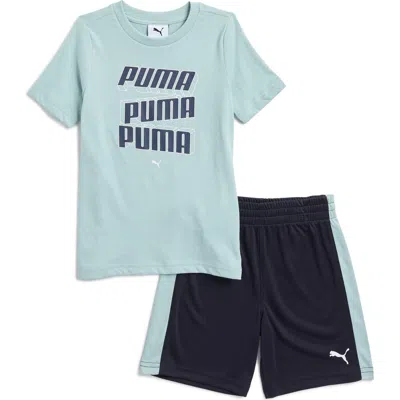 Puma Kids' Logo Print T-shirt & Mesh Shorts Set