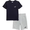 Puma Kids' Logo T-shirt & Shorts In Blue