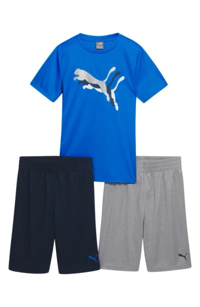 Puma Kids' Performance T-shirt & Pull-on Shorts Set In Blue