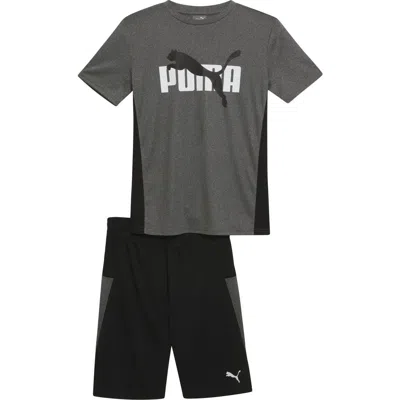 Puma Teamgoal Big Kids' Soccer Shorts In Black- White
