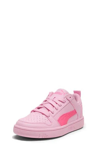 Puma Kids' Rebound Layup Low Top Sneaker In Pink