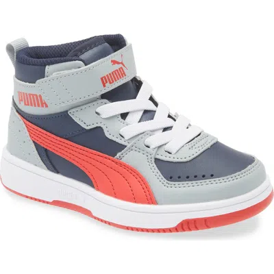 Puma Kids' Rebound Layup Sneaker In Club Navy-for All Time Red