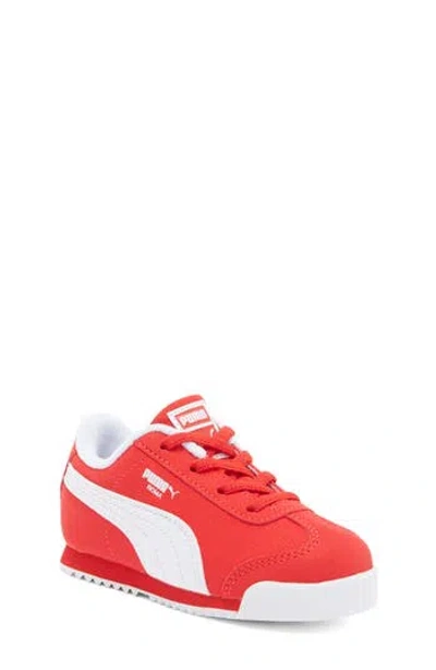Puma Kids' Roma Reversed Sneaker In For All Time Red- White