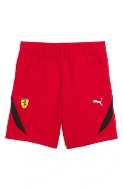 Puma Kids' Scuderia Ferrari Sweat Shorts In Red