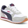 Puma Kids' Siege Sneaker In Smokey Gray- White-navy